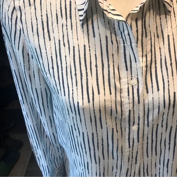 New ! M&S Collection Tunic/Blouse Blue Patterned - Size 12 - Picture 2 of 8